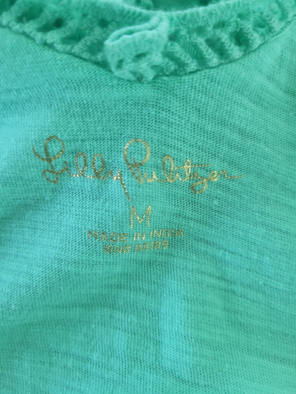 Lilly Pulitzer Plaza Mint Eyelet V-Neck Ruffle Tank - Picture 3 of 4